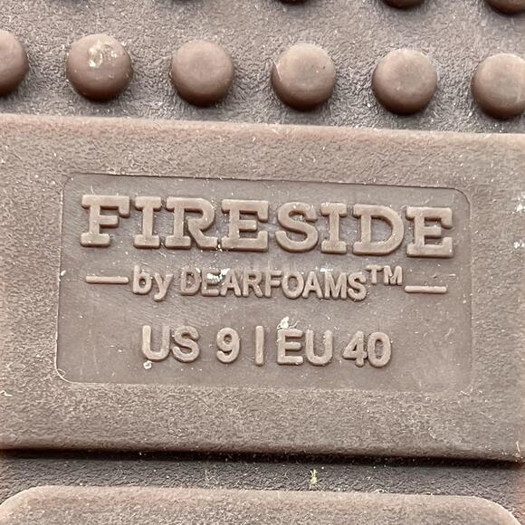 Fireside By Dearfoams Shoes Womens Size 9 Brown Suede Moccasin Faux Fur Slippers - Picture 8 of 8